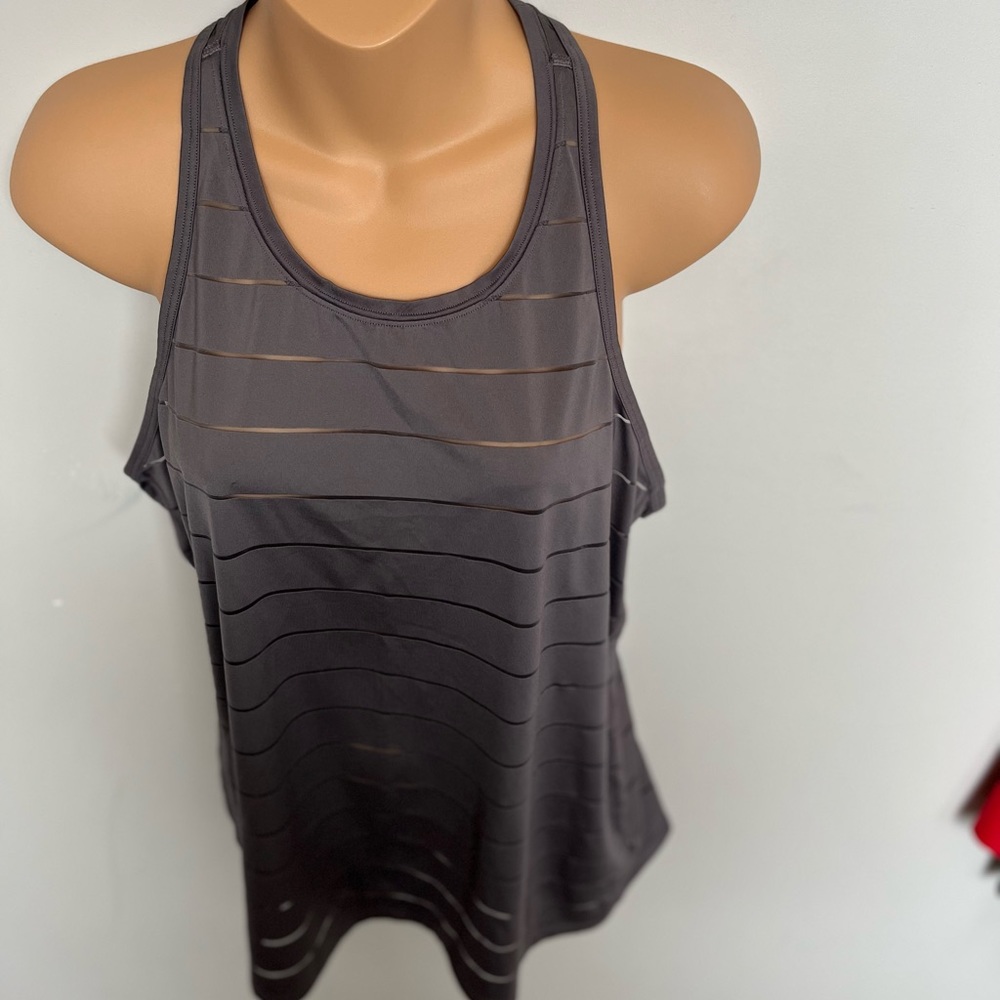 Athleta racer back tank top grey size Medium